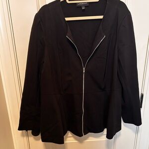 Lane Bryant Black Zip-Up Blazer